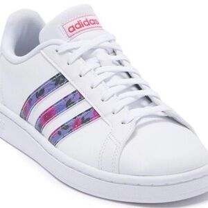 Adidas Women's Grand CourtSneakers EG0536White/Globlue/Reapnk Size US 8.0 NWT